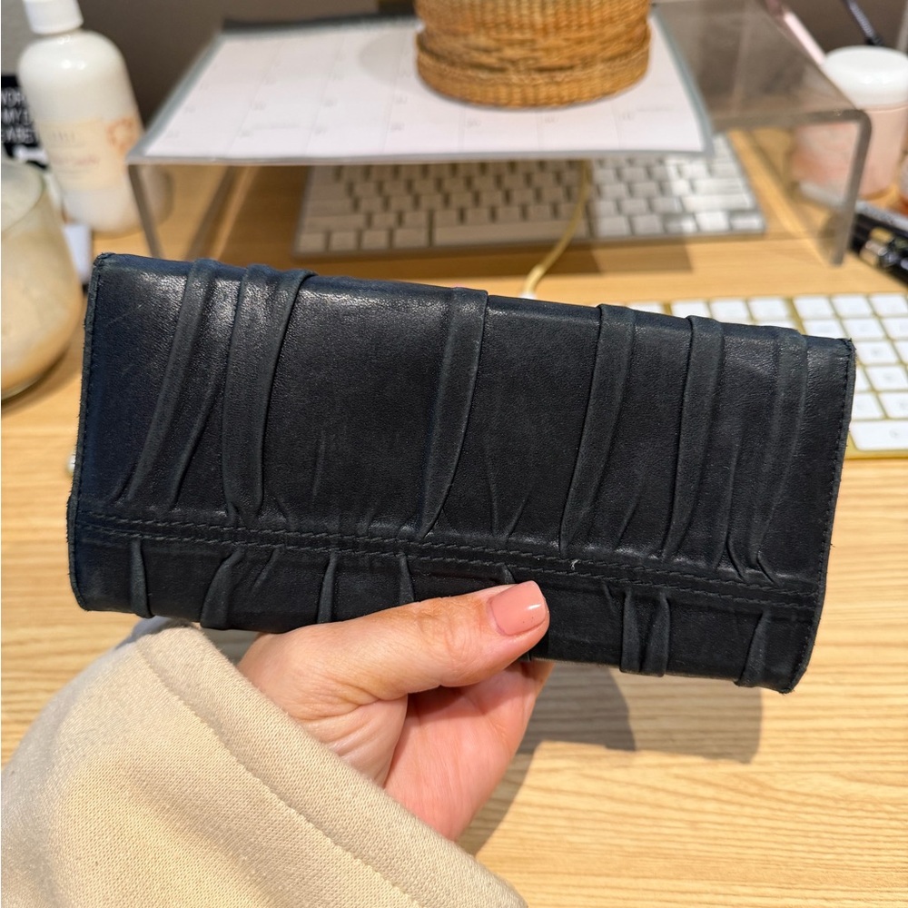 Prada Black Pleated Leather Wallet - soft leather - Picture 3 of 3